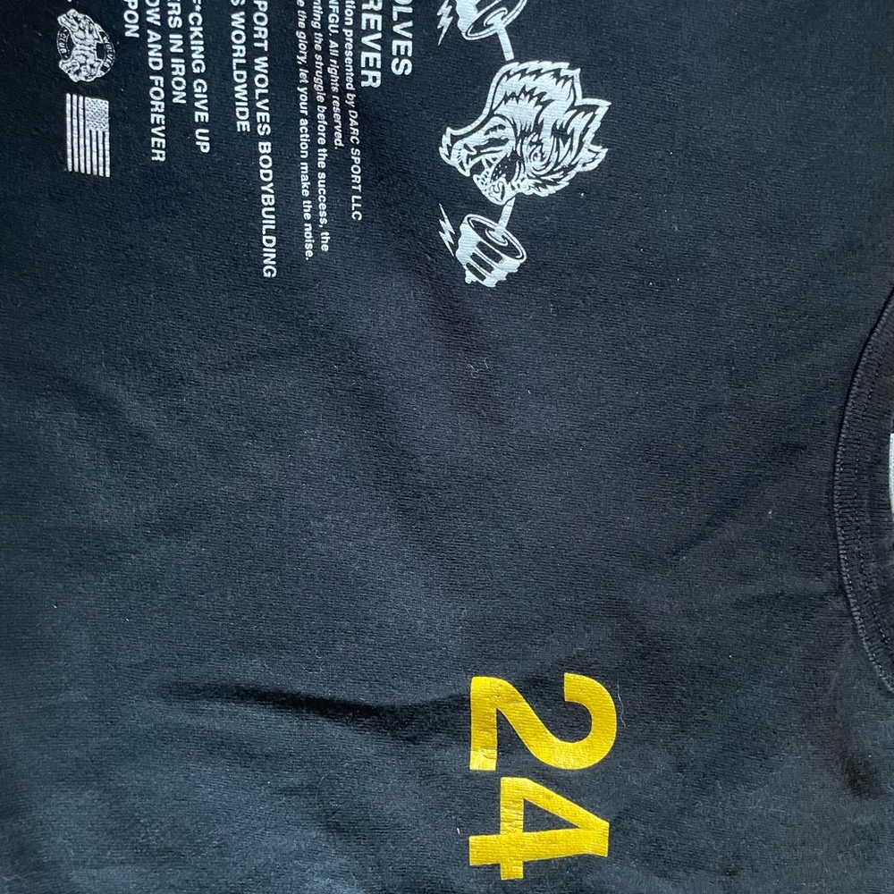 Sport Wolves Black Tee with Yellow 24